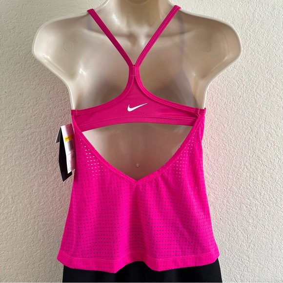 Nike Swim Women's Essential Layered Tankini Mesh Top Pink Size Small - Picture 7 of 14